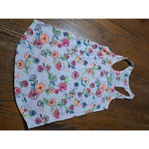 XS Arizona Jean Co Amazing Tank Sleeveless Racerback Tank Top Floral White